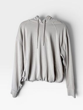 Athleta Seasoft Bubble Hem cropped Hoodie Grey Size Small (S)